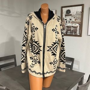 Hooded zip up sweater